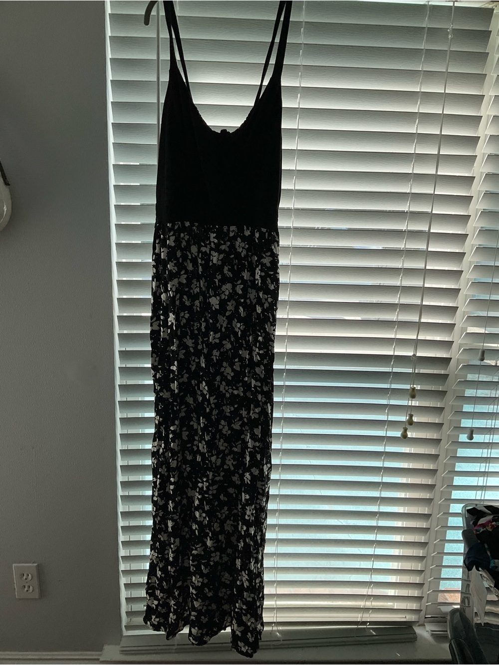 torrid Black Floral Maxi Slip Dress with Spaghetti Straps